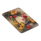  paaskippen met Red Tulip Flowers Magneet (Rechterzijde)