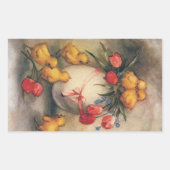  paaskippen met Red Tulip Flowers Rechthoekige Sticker (Voorkant)