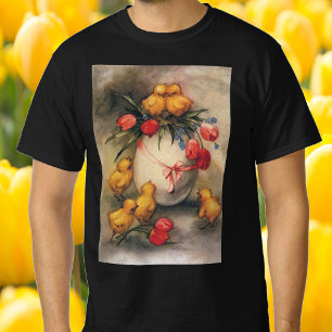  paaskippen met Red Tulip Flowers T-shirt