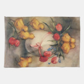  paaskippen met Red Tulip Flowers Theedoek (Horizontaal)