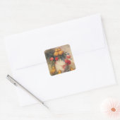  paaskippen met Red Tulip Flowers Vierkante Sticker (Envelop)