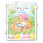 Paaskleur ontworpen eieren. sticker (Voorkant)