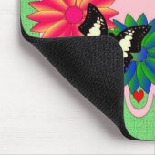 Paaskleurige bloemen en vlinder muismat (Hoek)