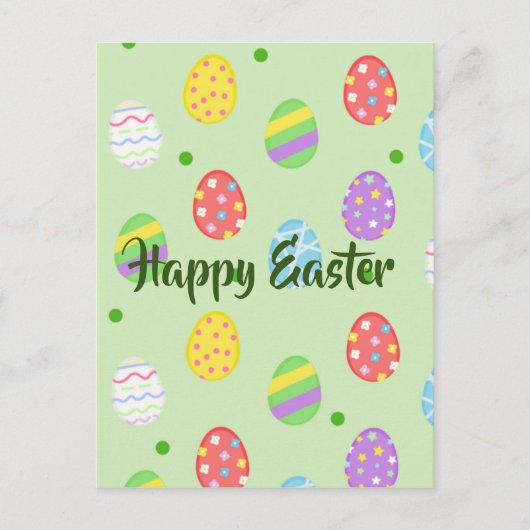 Paaskleurige eieren briefkaart (Voorkant)