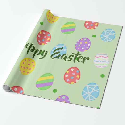 Paaskleurige eieren cadeaupapier (Uitgerold)