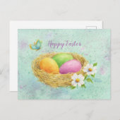 Paaskleurige eieren Nest Briefkaart (Voorkant / Achterkant)