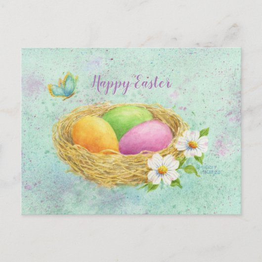 Paaskleurige eieren Nest Briefkaart (Voorkant)
