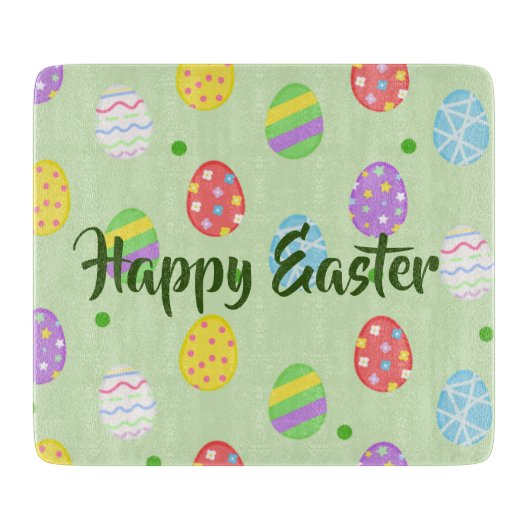 Paaskleurige eieren snijplank (Voorkant)