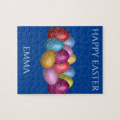 Paaskleurige eitenpuzzel met de naam van het kind. legpuzzel (Horizontaal)
