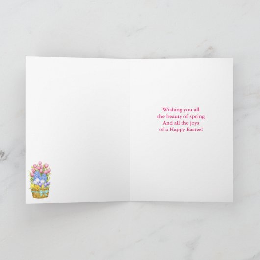 Paaskleurrijke bloemenmand Spring Joy Kaart (Binnen)