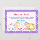 Paaskoekjes Donuts en Sweets Birthday Party Bedankkaart (Voorkant)