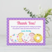 Paaskoekjes Donuts en Sweets Birthday Party Bedankkaart (Staand voorkant)