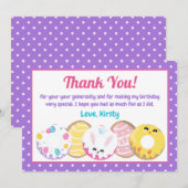 Paaskoekjes Donuts en Sweets Birthday Party Bedankkaart (Voorkant / Achterkant)