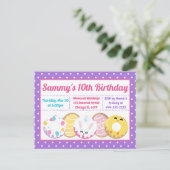 Paaskoekjes Donuts en Sweets Birthday Party in Briefkaart (Staand voorkant)