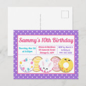 Paaskoekjes Donuts en Sweets Birthday Party in Briefkaart (Voorkant / Achterkant)