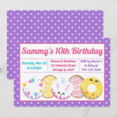 Paaskoekjes Donuts en Sweets Birthday Party Kaart (Voorkant / Achterkant)