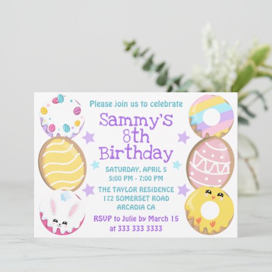 Paaskoekjes en koekjes, feest kaart (Staand voorkant)