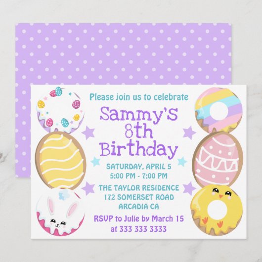 Paaskoekjes en koekjes, feest kaart (Voorkant / Achterkant)