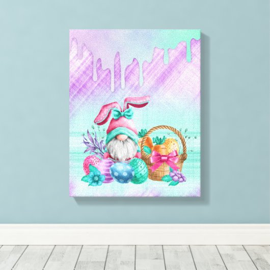 paaskoepel met mandeieren canvas afdruk (Insitu (Houten vloer))