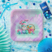 paaskoepel met mandeieren papieren bordje (Feest)