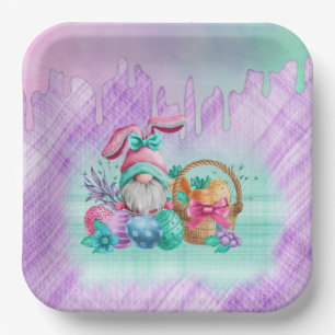 paaskoepel met mandeieren  papieren bordje