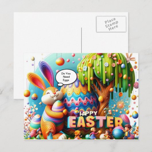 Paaskonijn altijd hoop en magie feestdagenkaart (Voorkant / Achterkant)