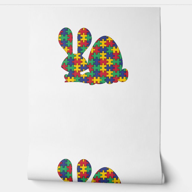 Paaskonijn Autisme Bewustzijn Puzzel Stuk Autist Behang (Afrollen)