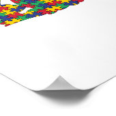Paaskonijn Autisme Bewustzijn Puzzel Stuk Autist Poster (Hoek)