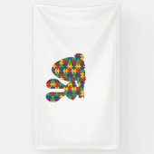 Paaskonijn Autisme Bewustzijn Puzzel Stuk Autist Spandoek (Verticaal)