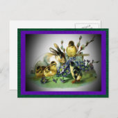 paaskonijn, Baby en bloemen, ZSSG Feestdagenkaart (Voorkant / Achterkant)