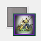 paaskonijn, Baby en bloemen, ZSSG Magneet (Voorkant / Achterkant)