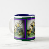 paaskonijn, Baby en bloemen, ZSSG Tweekleurige Koffiemok (Voorkant links)