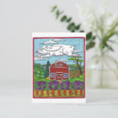 paaskonijn Boerderij Feestdagenkaart (Staand voorkant)