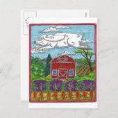 paaskonijn Boerderij Feestdagenkaart (Voorkant / Achterkant)