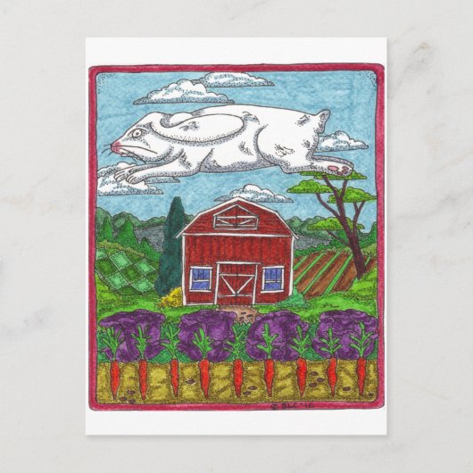 paaskonijn Boerderij Feestdagenkaart (Voorkant)