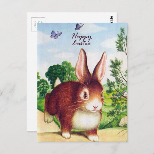  paaskonijn briefkaart (Voorkant / Achterkant)