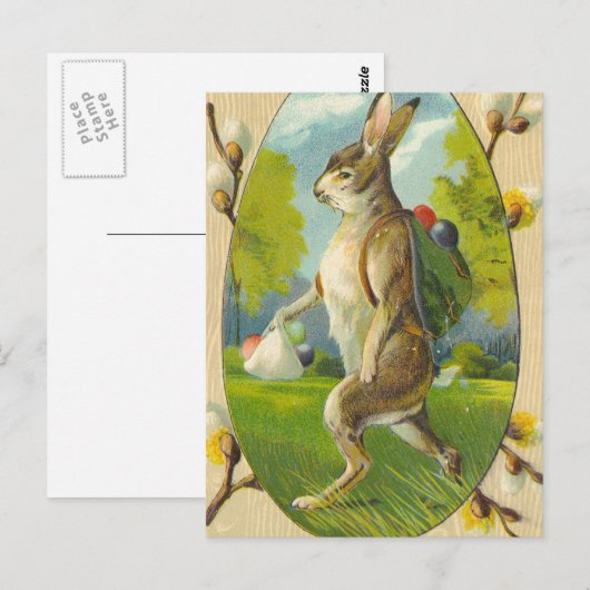  paaskonijn briefkaart (Voorkant / Achterkant)