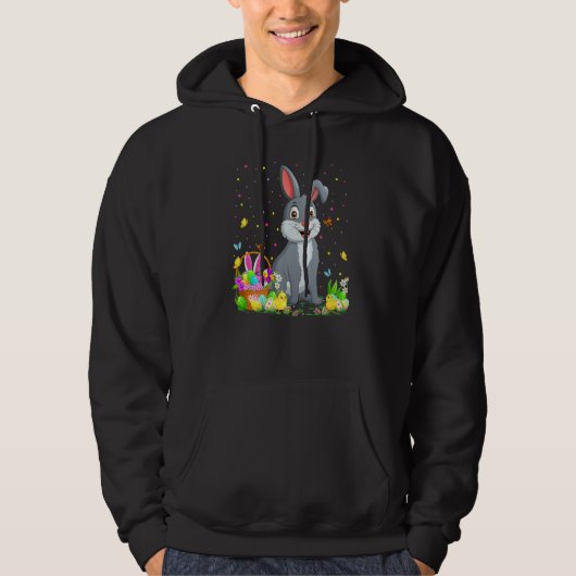 Paaskonijn Bunny Egg Hunting Rabbit Easter Sund Hoodie (Voorkant)