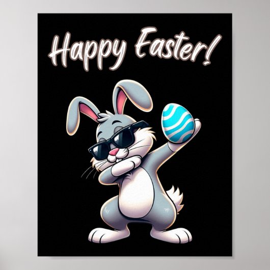 Paaskonijn Dabbing Eggs Dab Boys Girls Kinder Bun Poster (Voorkant)