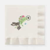 Paaskonijn een kruiwagen van eieren Papieren serve Servet (Voorkant)