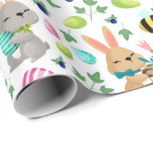 Paaskonijn, eieren en papier voor het verpakken va (Rol Hoek)