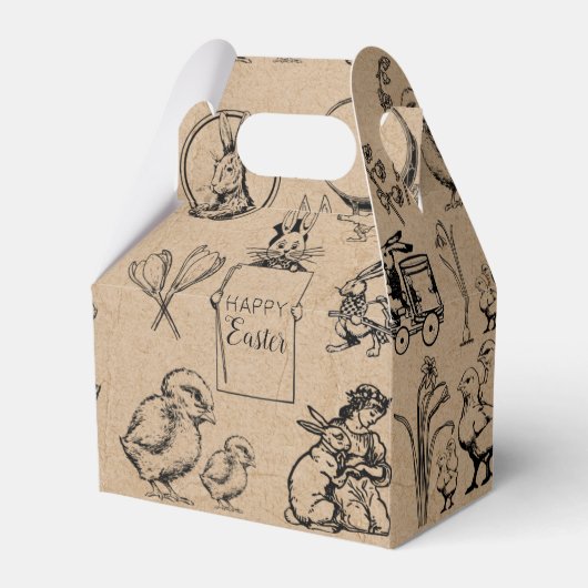  paaskonijn en baksteenkraft Brown Bedankdoosjes (Voorkant Zijde)