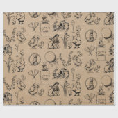 paaskonijn en baksteenkraft Brown Cadeaupapier (Vlak)
