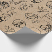 paaskonijn en baksteenkraft Brown Cadeaupapier (Hoek)