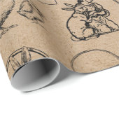 paaskonijn en baksteenkraft Brown Cadeaupapier (Rol Hoek)