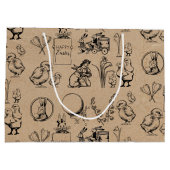 paaskonijn en baksteenkraft Brown Groot Cadeauzakje (Achterkant)