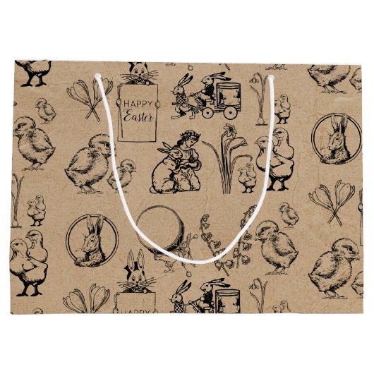 paaskonijn en baksteenkraft Brown Groot Cadeauzakje (Achterkant)