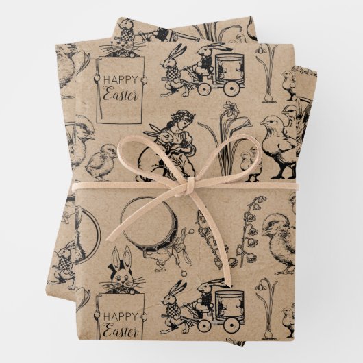  paaskonijn en baksteenkraft Brown Inpakpapier Vel (In situ)