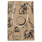  paaskonijn en baksteenkraft Brown Medium Cadeauzakje (Voorkant)