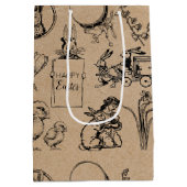  paaskonijn en baksteenkraft Brown Medium Cadeauzakje (Achterkant)